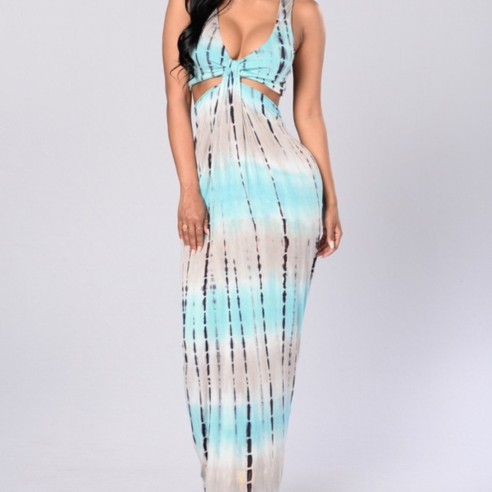WOMENS Fashion Nova BLUE Tie Dye Dress SIZE MED